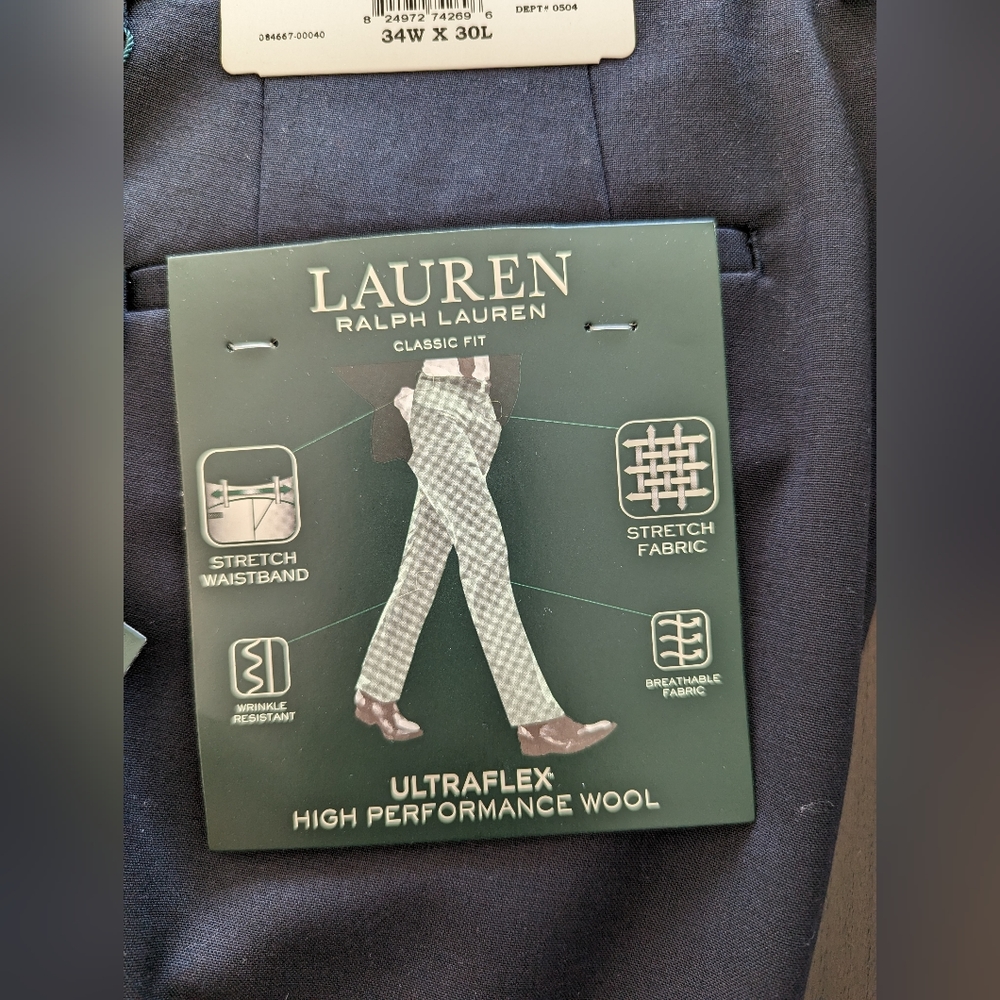 Men's Ultra Flex classic fit Navy wool pants